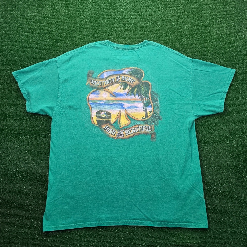 Margaritaville Tshirt Mens XL Green Weather Is Here Irish Your Were Beautiful